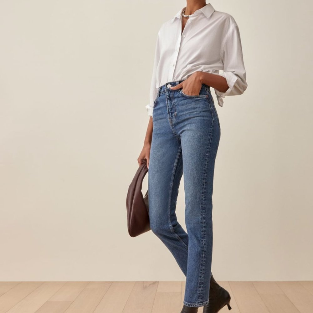 Reformation Liza Ultra High Rise Straight Jeans